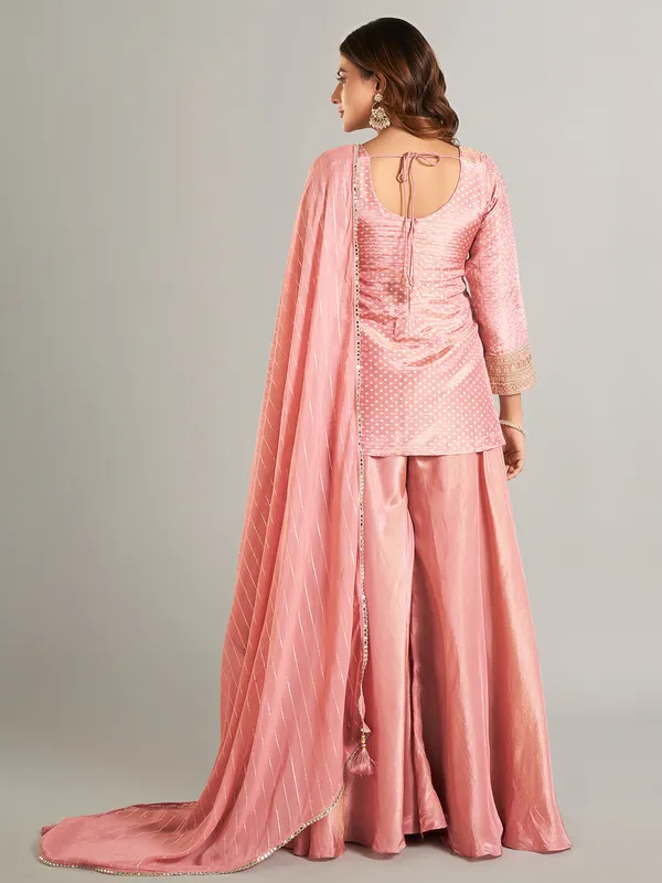 Latest onion pink silk salwar suit