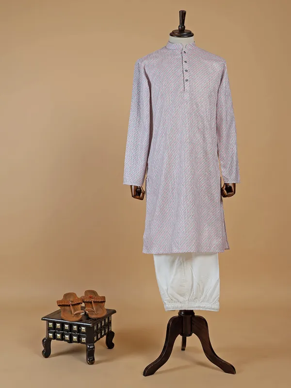 Latest peach cotton printed kurta suit