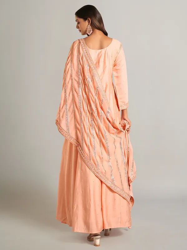 Latest peach silk anarkali salwar suit