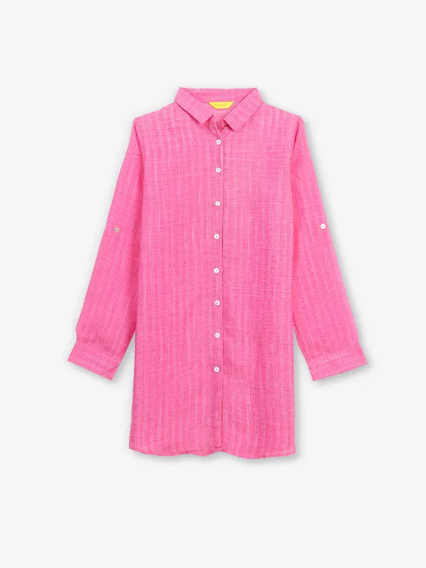 Latest pink cotton checks shirt