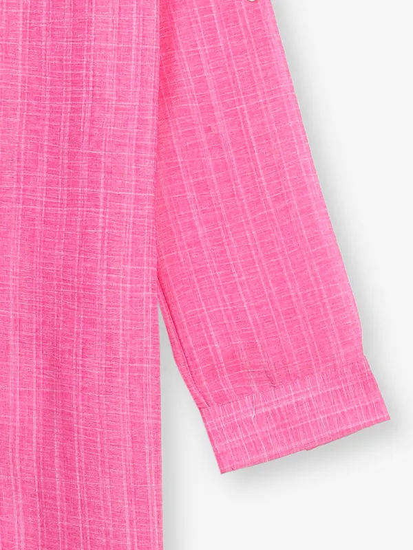 Latest pink cotton checks shirt