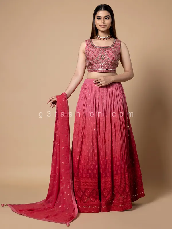 Latest pink shaded georgette lehenga choli