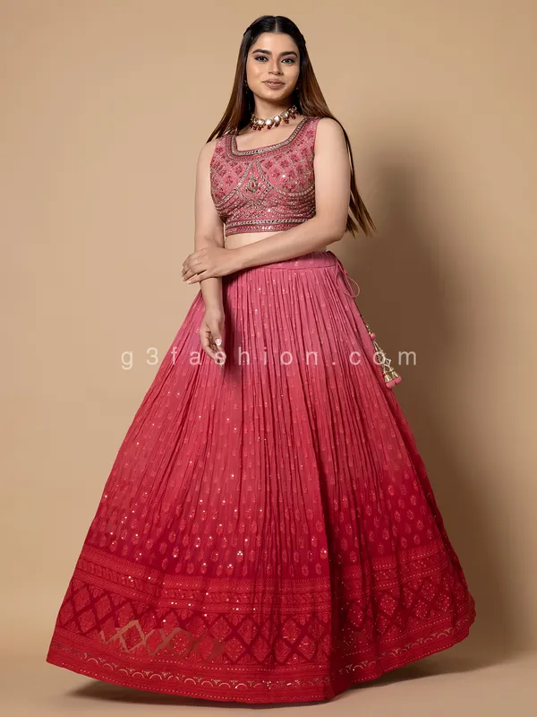 Latest pink shaded georgette lehenga choli