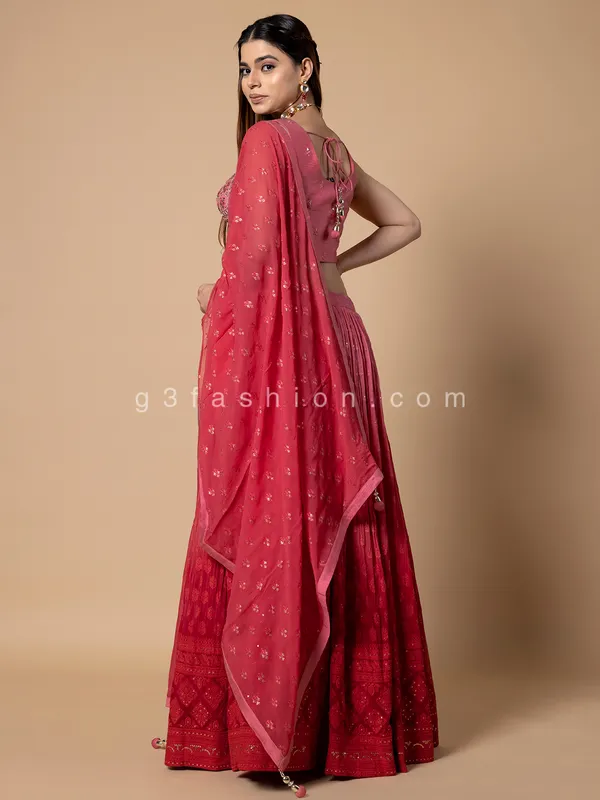 Latest pink shaded georgette lehenga choli