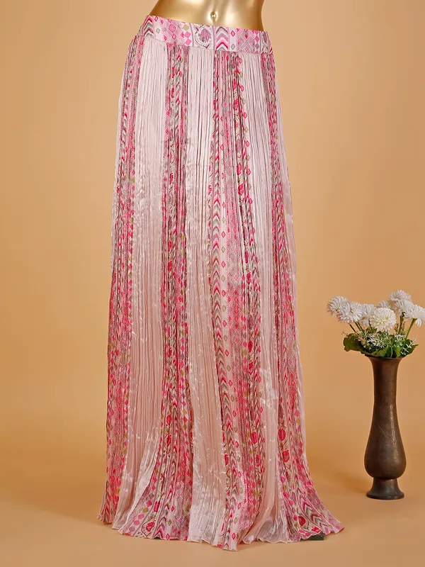 Latest pink silk printed saree