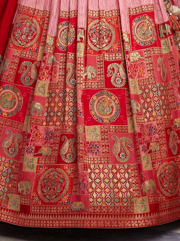 Latest pink silk wedding lehenga choli