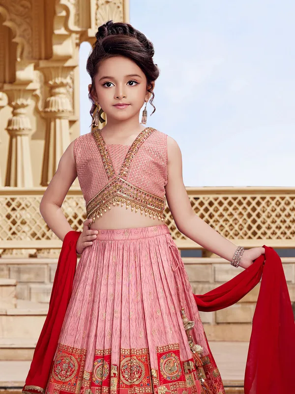 Latest pink silk wedding lehenga choli