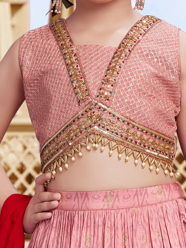 Latest pink silk wedding lehenga choli
