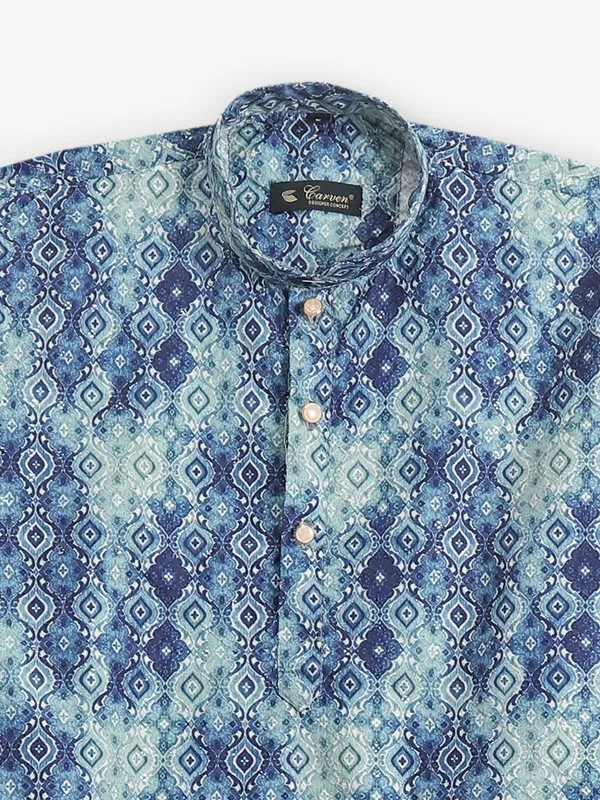 Latest printed blue kurta pajama