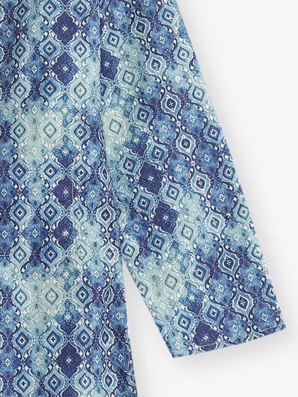 Latest printed blue kurta pajama