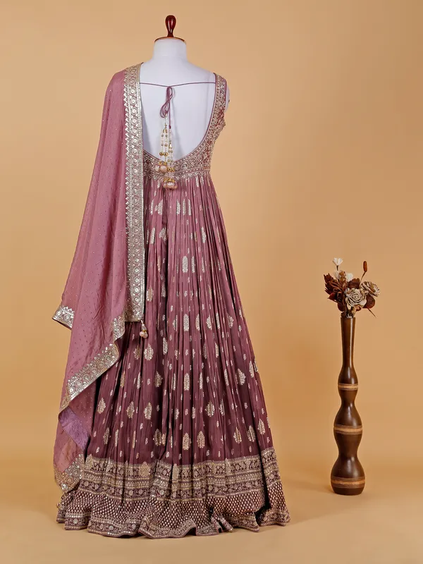 Latest purple anarkali floor length suit