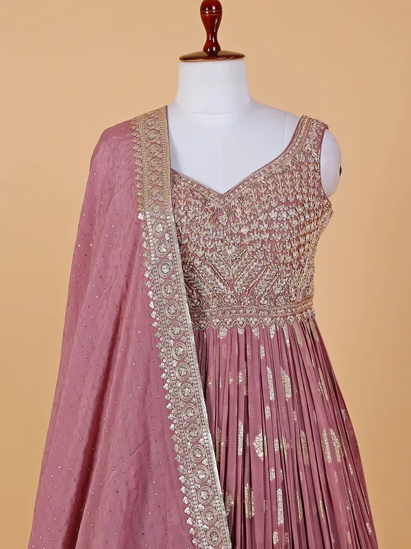 Latest purple anarkali floor length suit