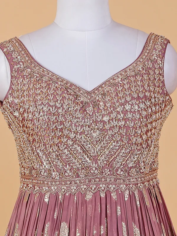 Latest purple anarkali floor length suit