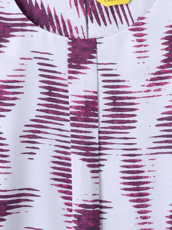 Latest purple and white printed top
