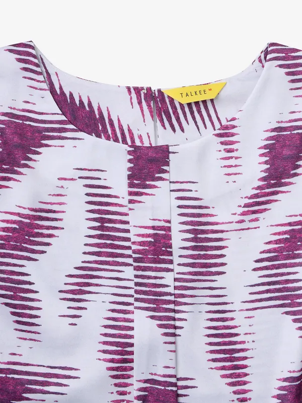 Latest purple and white printed top