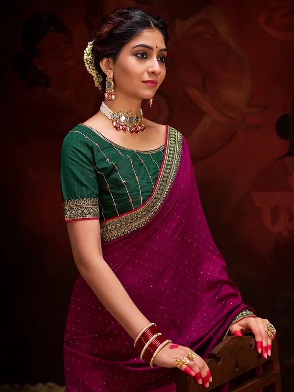 Latest purple silk saree for festive