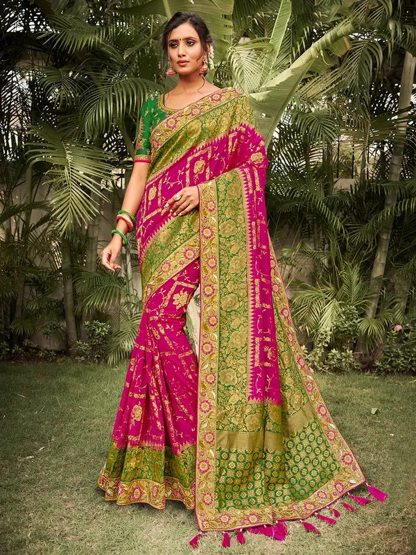Latest purple silk saree for wedding