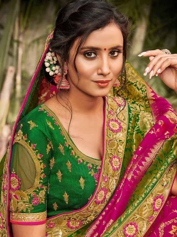 Latest purple silk saree for wedding