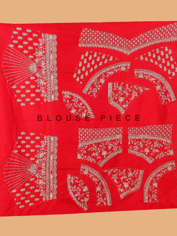 Latest raw silk unstitched red lehenga choli