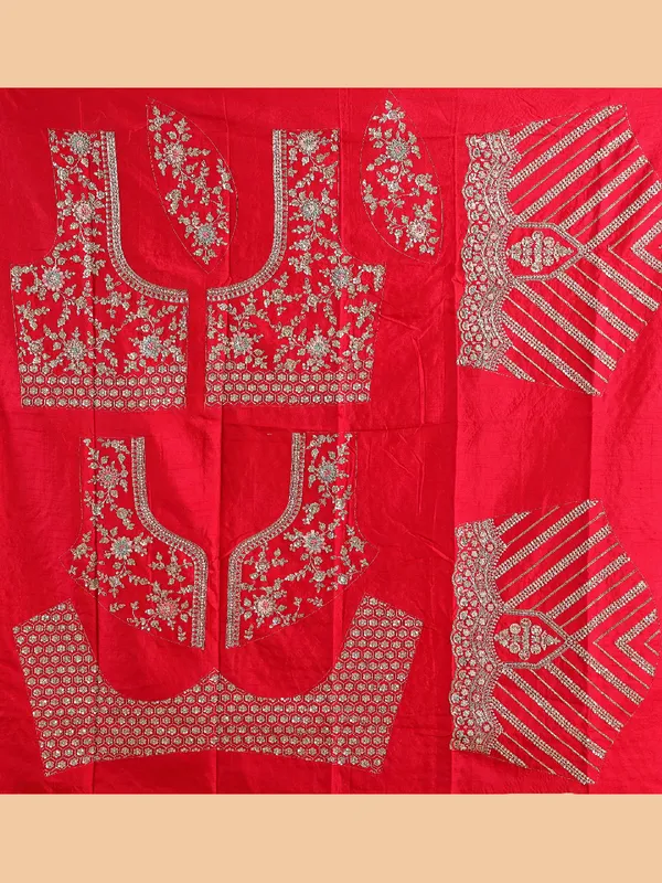 Latest red raw silk lehenga choli for wedding