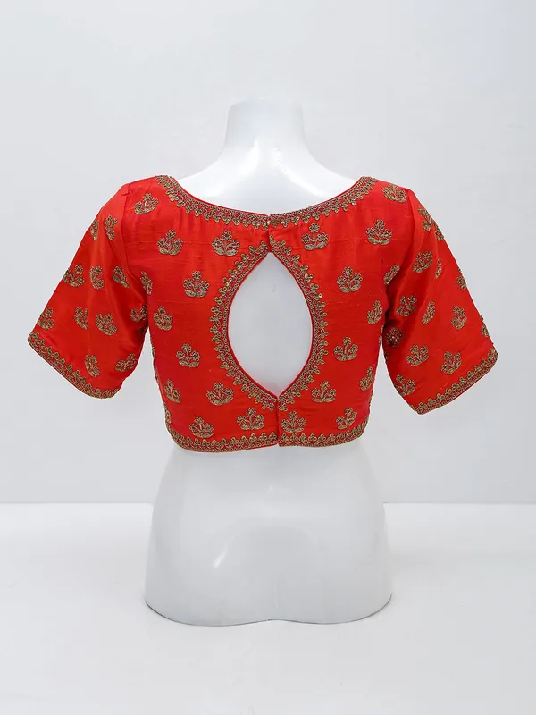 Latest red silk blouse