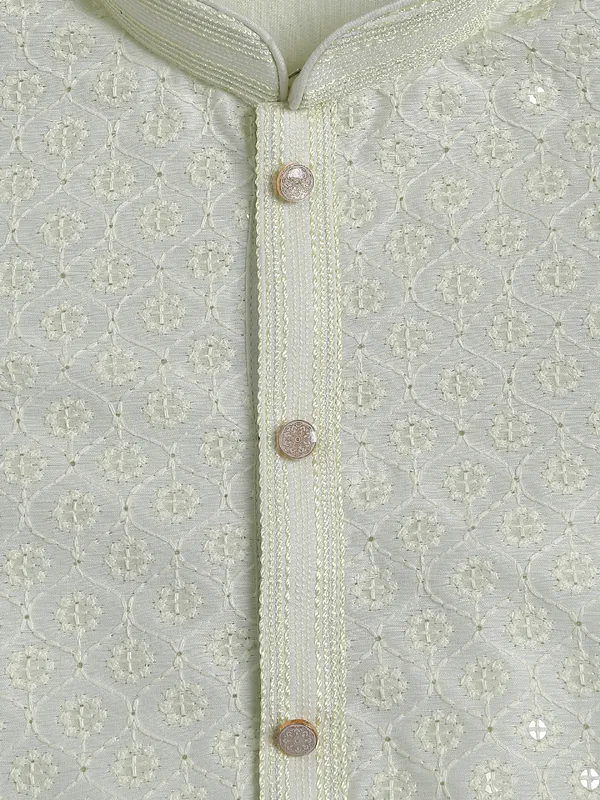 Latest sage green embroidery kurta suit