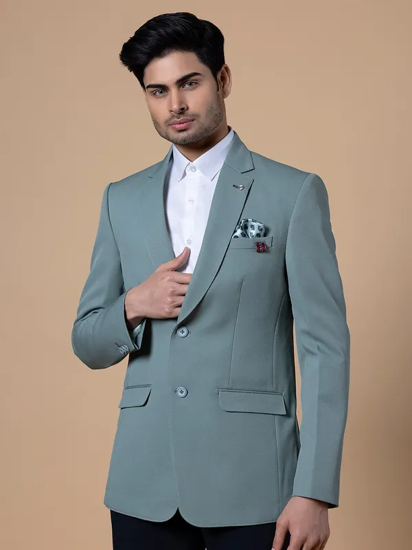Latest sage green terry rayon blazer