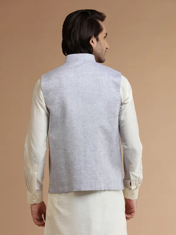 Latest silk grey waistcoat