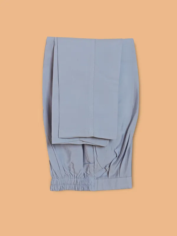 Latest sky blue cotton silk waistcoat set