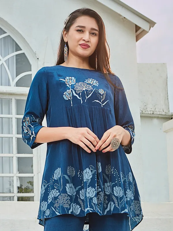 Latest teal blue cotton co ord set