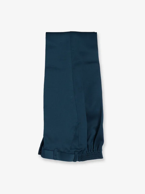 Latest teal blue terry rayon coat suit