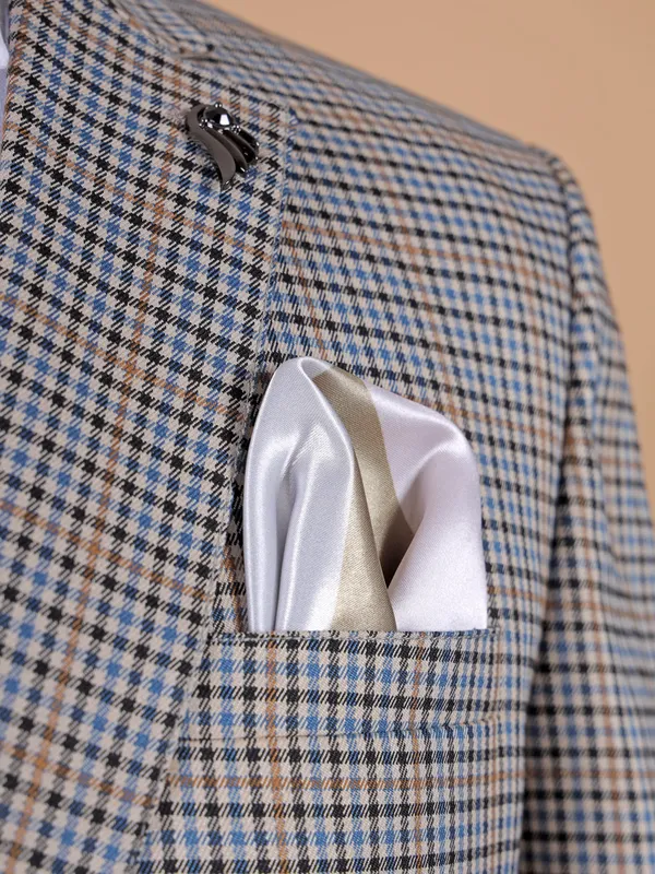 Latest terry rayon beige checks blazer