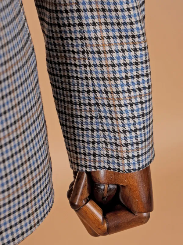 Latest terry rayon beige checks blazer