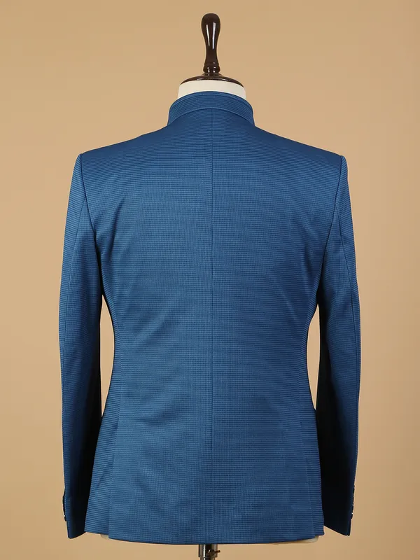 Latest textured navy terry rayon blazer