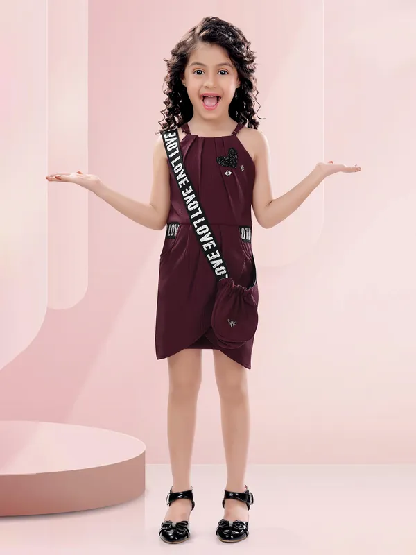 Latest wine girls dress