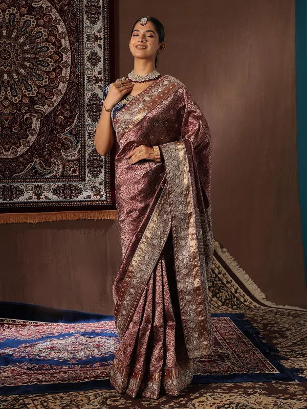 Latest wine kanjivaram silk saree