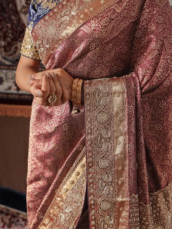 Latest wine kanjivaram silk saree