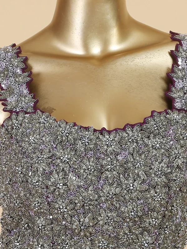 Latest wine lycra ready to wear saree
