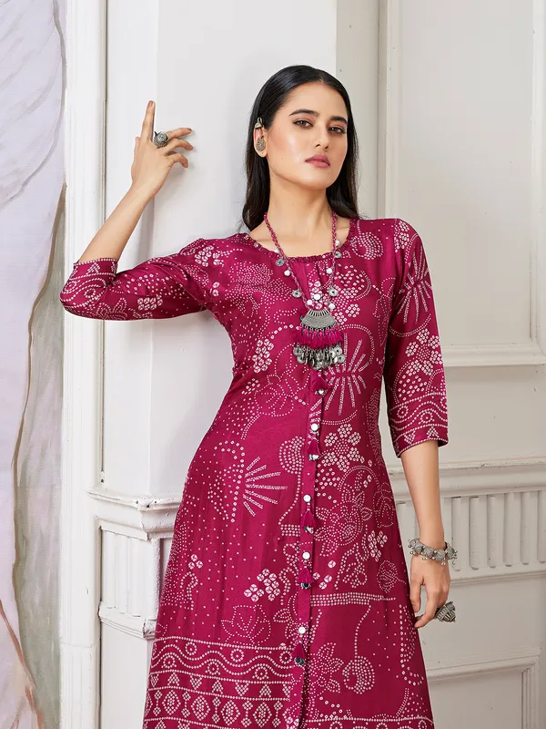 Latest wine russian silk kurti set
