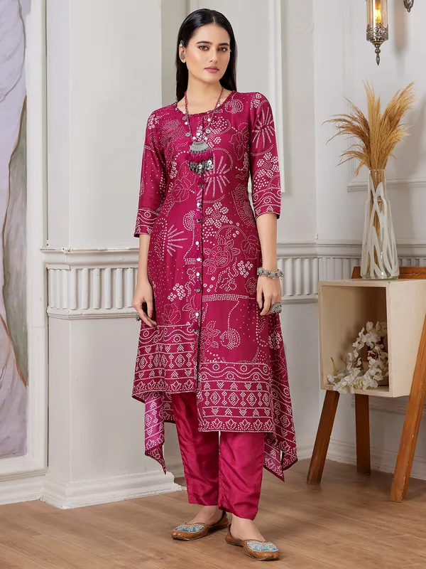 Latest wine russian silk kurti set