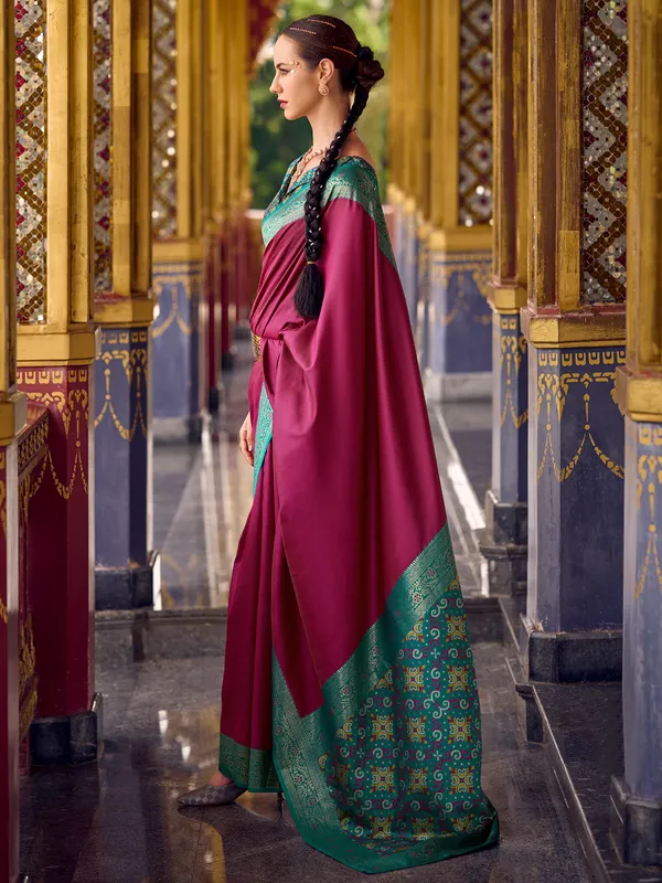 Latest wine saree in soft silk