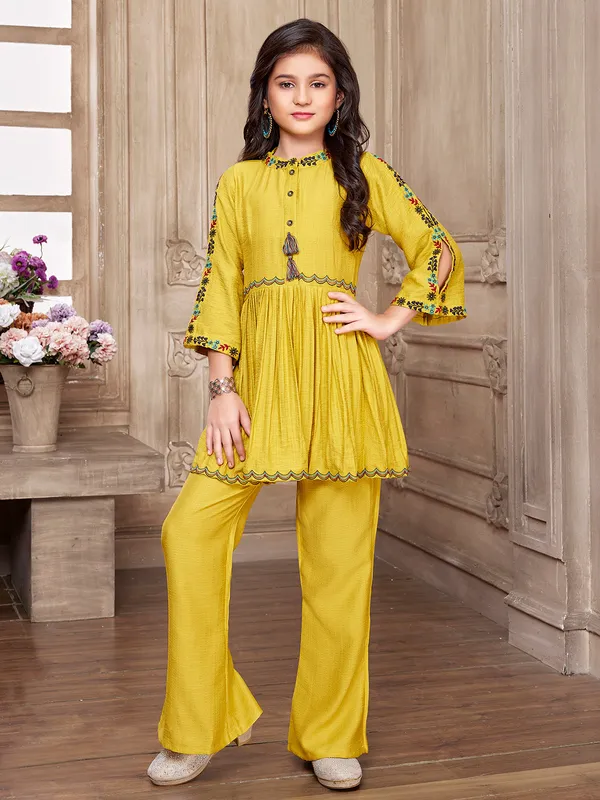 Latest yellow cotton co ord set