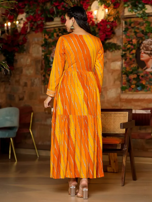 Latest yellow printed long kurti