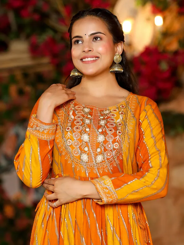 Latest yellow printed long kurti