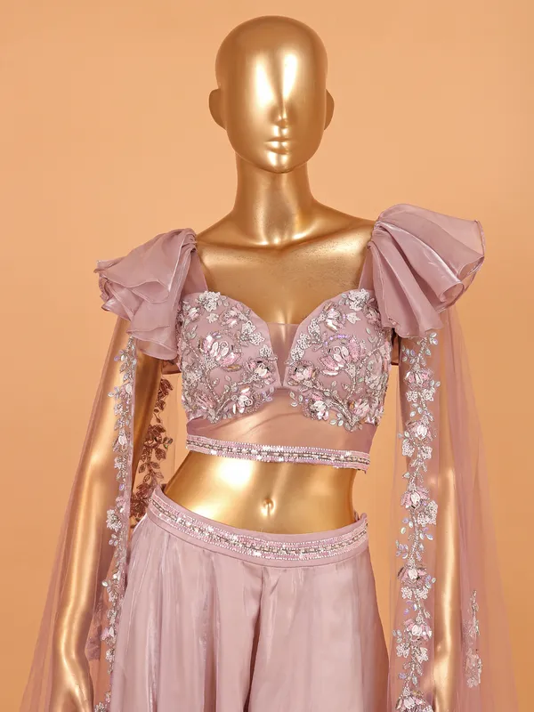 Lavender organza palazzo suit