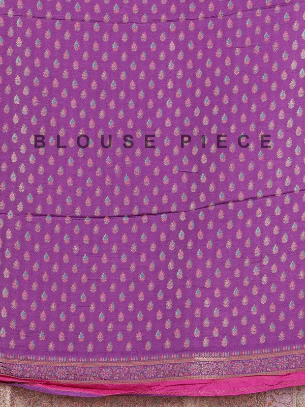 Lavender purple dola silk saree with motifs