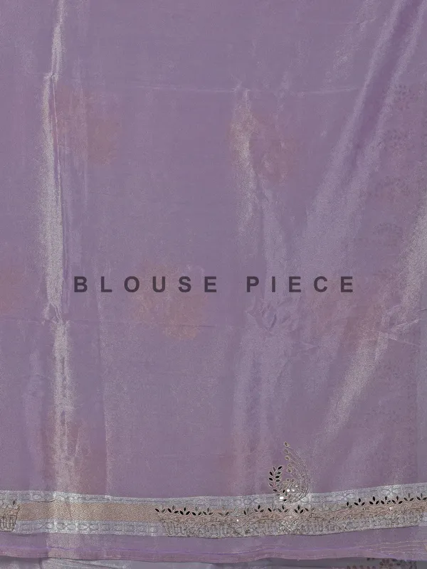 Lavender purple dola tissue silk saree with zardosi work