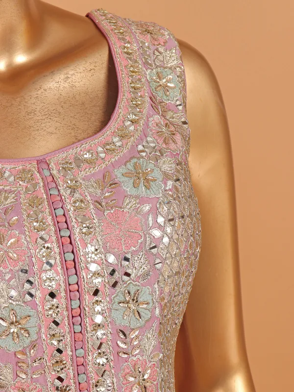 Lavender silk palazzo suit for festive