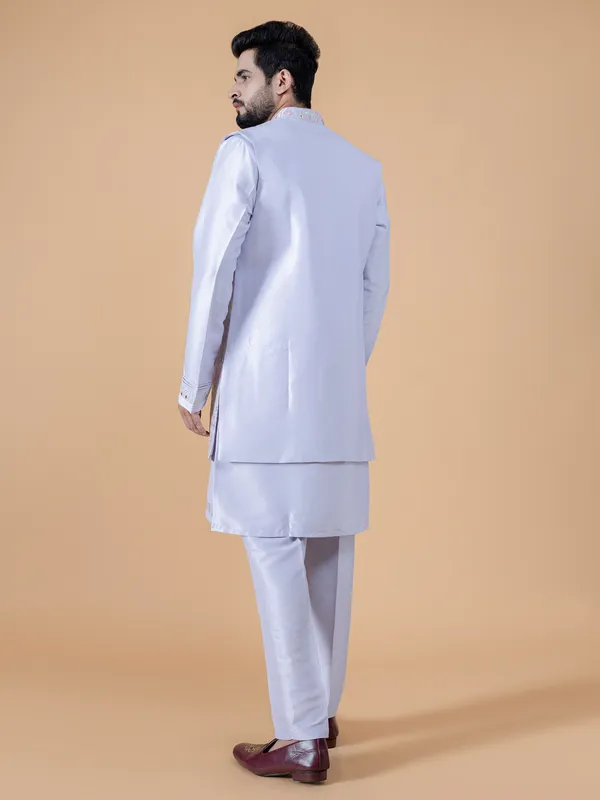Lavender silk waistcoat set