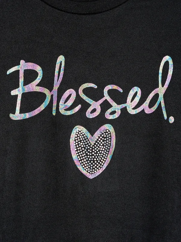 Leo n Babes black cotton printed top